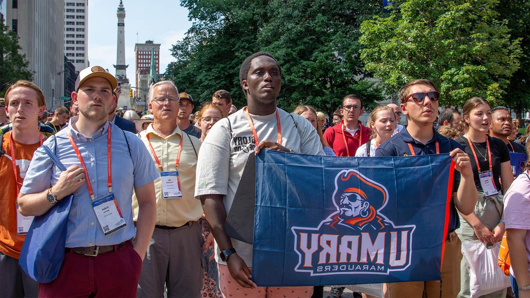 University of Mary Students at the Eucharistic Congress procession